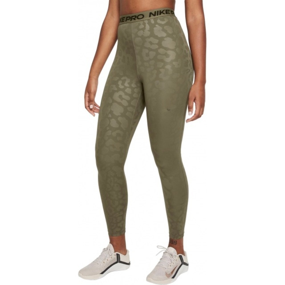 Nike New Size‎ Small Pro Dri Fit High Waisted 7/8 Printed Leggings Green Animal